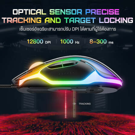 เมาส์เกมมิ่ง ONIKUMA CW925 RGB BACKLIT WIRED GAMING MOUSE - สีดำ_9